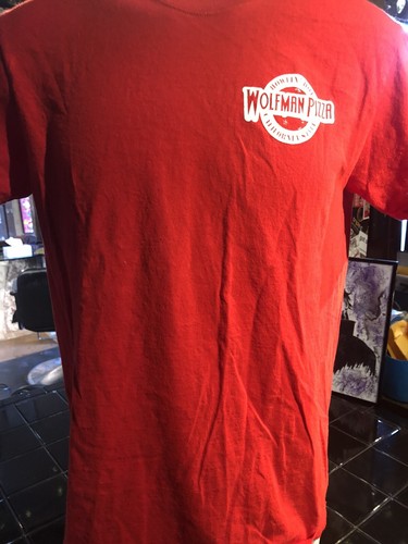 Wolfman Pizza California Style Charlotte North Carolina Red Small T-Shirt - Picture 5 of 10