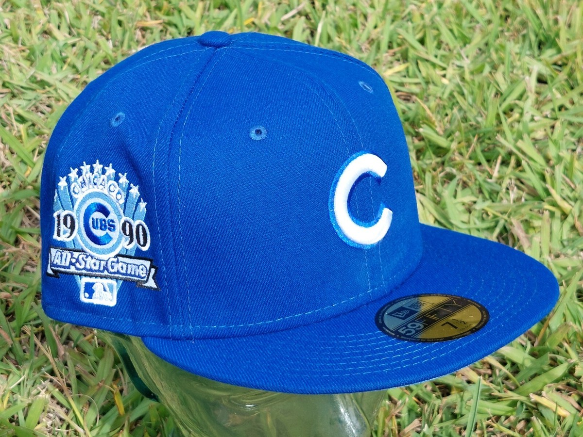 New Era 7 1/2 Chicago Cubs Cap Hat Royal Blue Icy UV 1990 New Era 7 1/2 Chicago Cubs Cap Hat Royal Blue Icy UV 1990