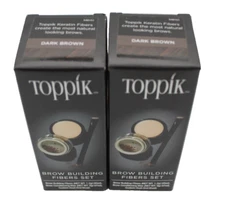 TOPPIK BROW BUILDING FIBERS SET - #DARK BROWN (2 PACK)