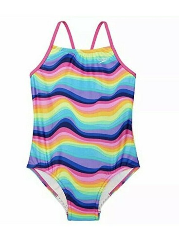 Speedo Girl's Thin Strap Racerback One Piece Swimsuit - Picture 7 of 9