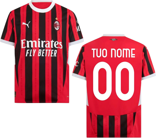 Maglia Milan Ufficiale 2024 2025 Adulto Bambino Personalizzabile - Foto 9 di 12
