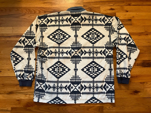 Vintage 90s Structure Long Sleeve Southwestern Collared Button Polo Shirt Mens L - Picture 3 of 3