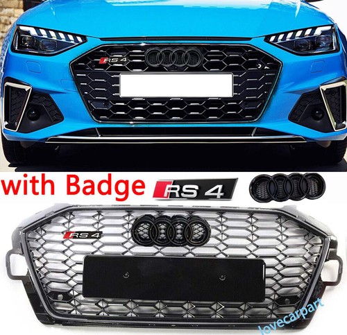 Griglia per AUDI A4 S4 Grill 20-22 Griglia a nido d'ape con emblema nero lucido - Bild 1 von 10
