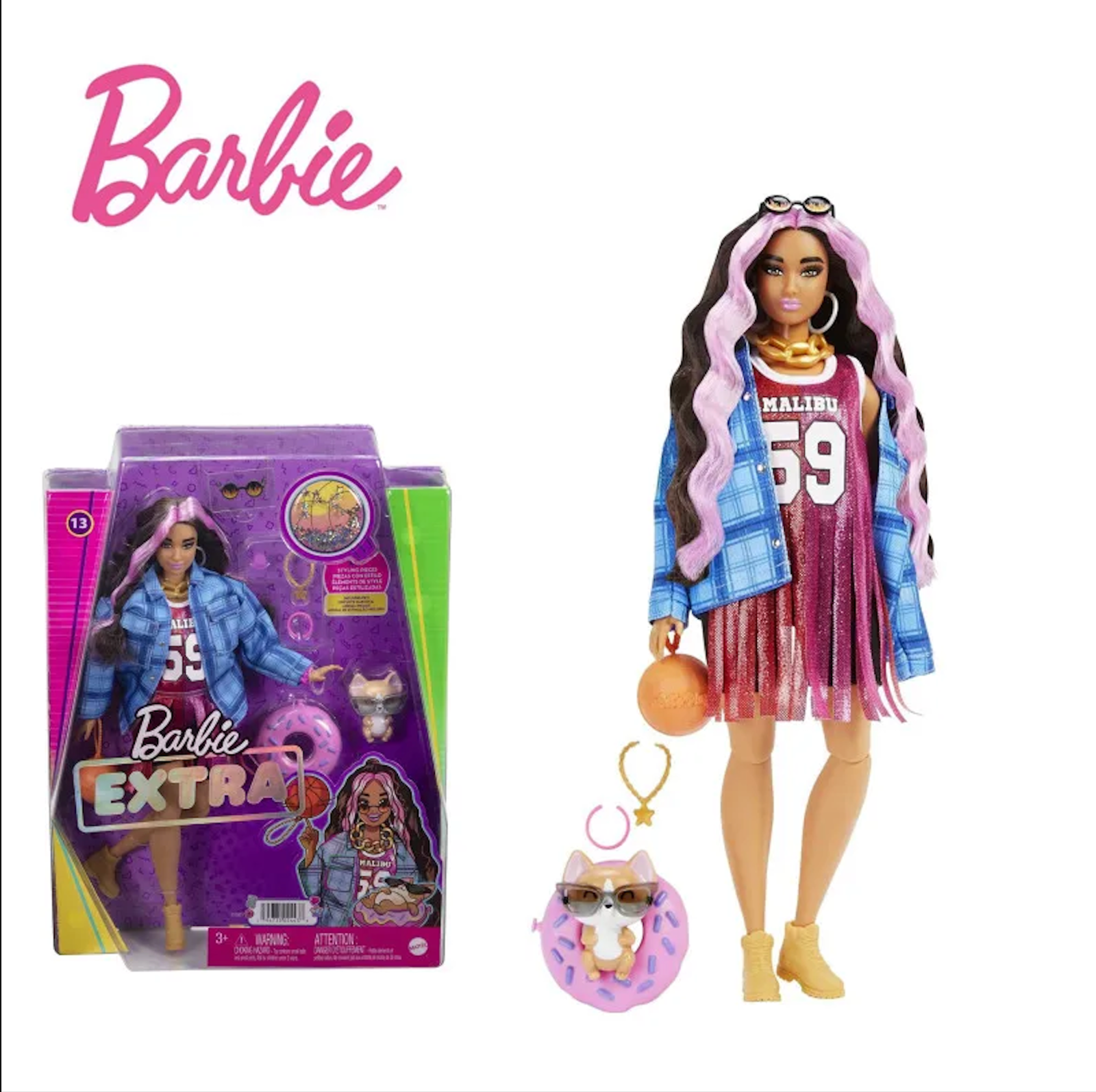 Image of Barbie Doll And Accessories Barbie Extra Doll With Pet Corgi Fashion Edition