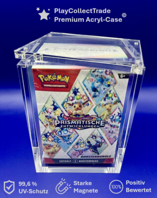 [ Premium Acryl Case] Box  Magnetisch  UV-Schutz Pokemon Größe: Booster Bundle