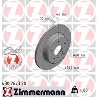 Zimmermann 2X Bremsscheibe Hinten Ø264 Mm Voll Beschichtet FüR Opel Astra K B16