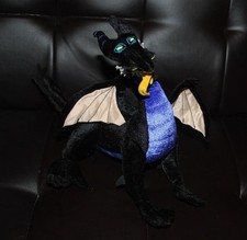 Walt Disney Dragon Sleeping Beauty Black Bean Bag Plush Stuffed Animal Toy 10"
