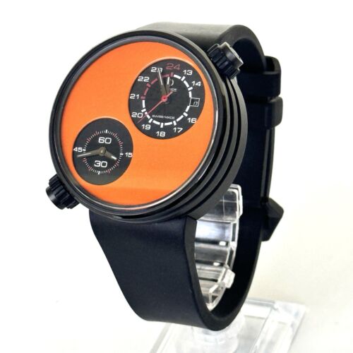 MECCANICHE VELOCI DueValvole Limited edition Automatic 2 Time Zones Rubber RARE - Picture 2 of 14