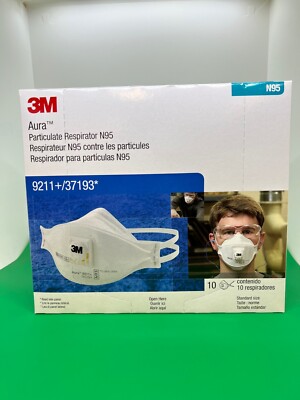 3M 9211+ N95 Particulate Respirator Exhalation Valve 10 per box