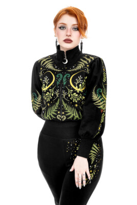 Restyle Witchy Cottagecore Hoodie - Kräuterhexe - Cropped Sweatshirt Pullover To