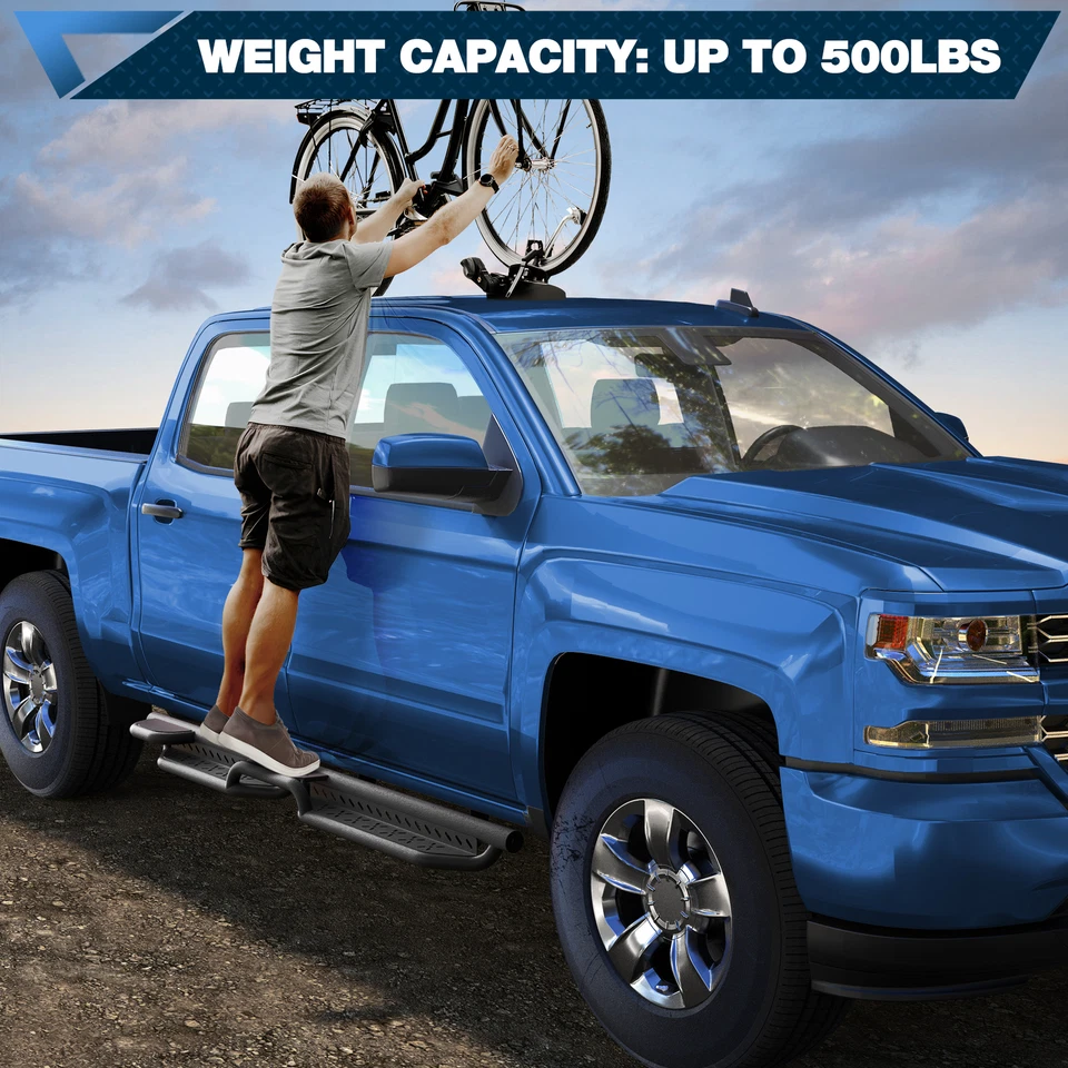 Running Boards For 2007-2019 Silverado Sierra 2500HD&3500HD 4 Doors Side Steps Foto 3 de 4