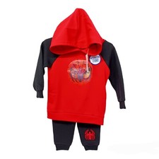 Spiderman Baby Boys Hoodie Thermal Pant Set-12M-Red-Black