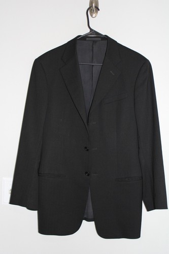 MANTEAU SPORT NOIR GIORGIO ARMANI COLLEZIONI LAINE STRETCH 40R veste de costume rayé