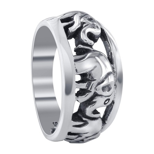 Tribal Elefant 925 Sterling Silber Ring - Boho Tierschmuck - Bild 1 von 10
