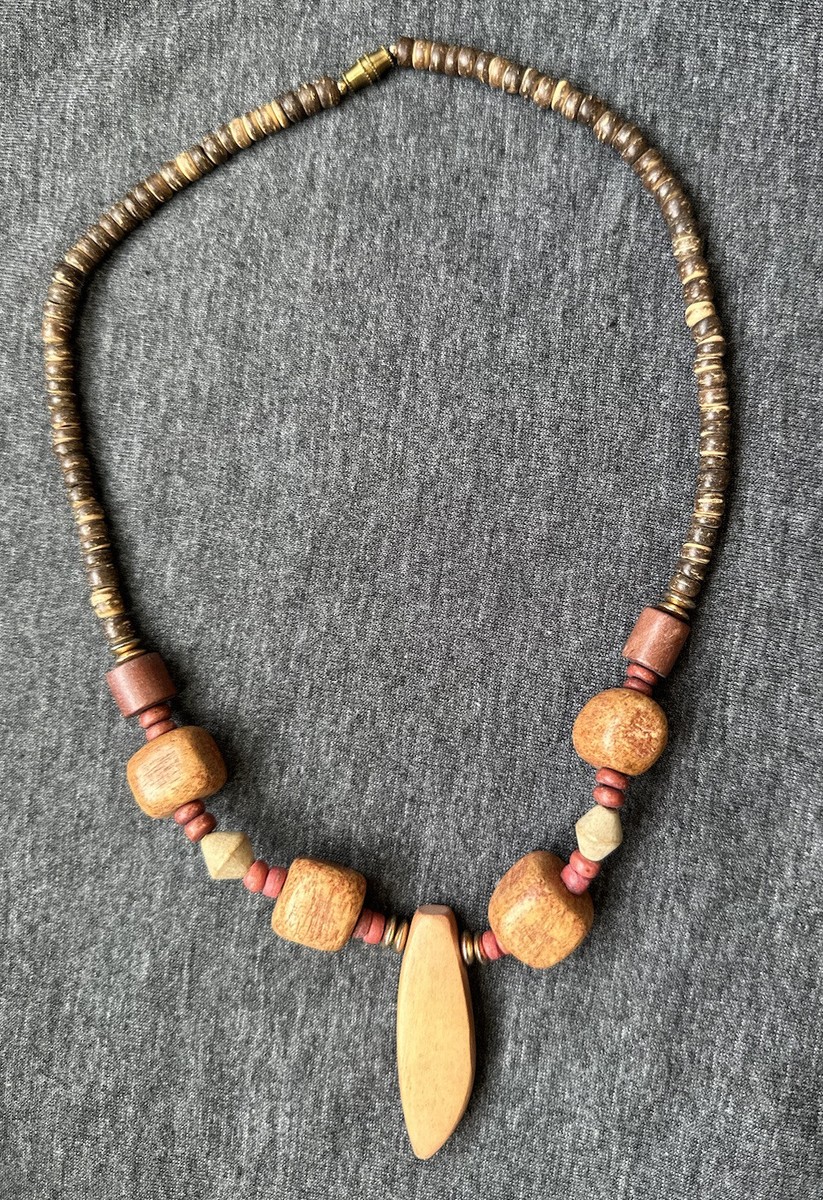 ネックレス・ペンダント Vintage PHANOUK Wooden Beaded Necklace s-l1200.jpg