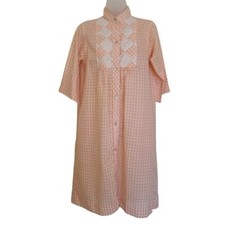 Vintage Model's Coat Size 10 Western Quilted Gingham Cotton Lightweight Robe