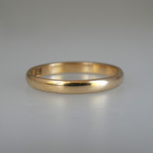 Antiguo anillo de alianza de boda WENDTS de oro amarillo de 18 quilates medio redondo de 2,65 mm, tamaño O+/7,5 - Imagen 2 de 6
