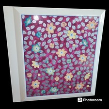 Vrg. Otagiri Lacquerware Pink Floral Photo Album Japan Flowers Self Adhesive