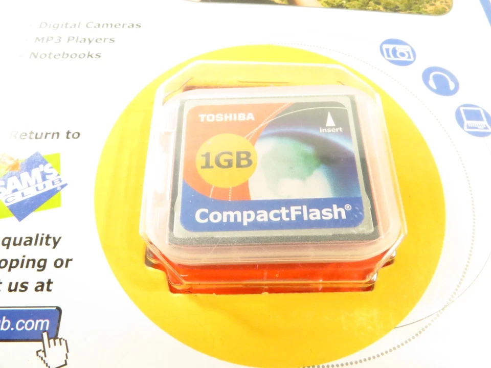 Toshiba 1GB Compact Flash Memory Card (CF-1GTR), NEW SEALED, RARE - Image 2 of 3