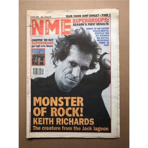 KEITH RICHARDS NME MAGAZINE JULY 8 1995 - KEITH RICHARDS COVER WITH MORE INSIDE