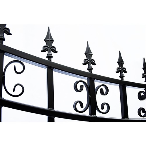 ALEKO Garden Yard Steel St. Louis Style 12 ft Single Swing Driveway Gate Black - Picture 7 of 12