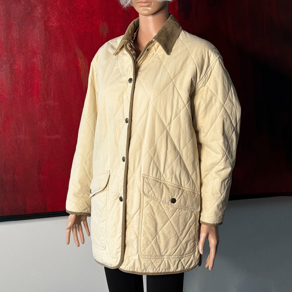 Irving Barbour Yellow Coat BURBERRY Quilted Jacket With Corduroy