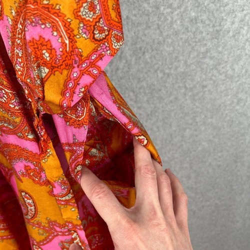 VTG 60s Psychedelic Wide Leg Jumpsuit Size 34 Union Made Bright Pink Paisley Mod - Picture 5 of 20