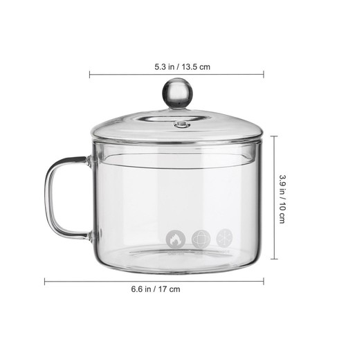 Heat- Resistant Pot Glass Cookware Stovetop Safe Borosilicate Glass Bowl - Picture 5 of 11