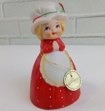 Vtg TREASURE-MASTERS Polly Poinsettia Christmas Bell Collectible Holly Hobby