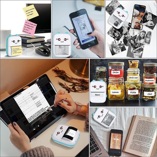 Portable Mini Pocket Thermal Printer Wireless Bluetooth Photo Label Stickers - Picture 19 of 52