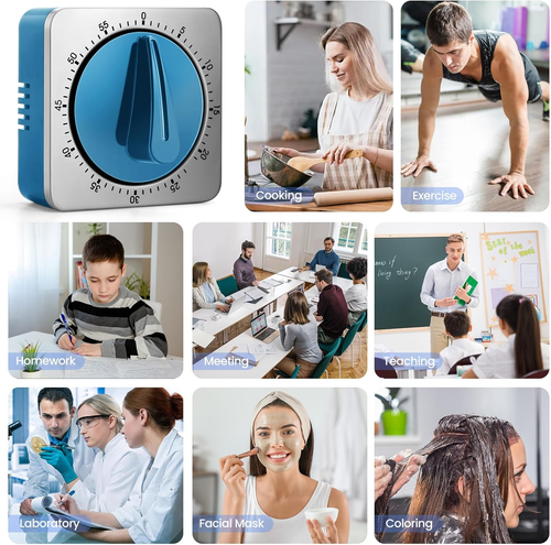 Chef Kitchen Timer Mechanical Clock with Loud Alarm Magnetic Back Stainless Stee - Picture 7 of 12