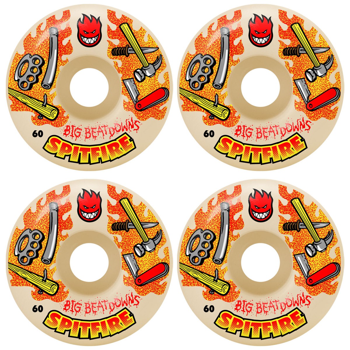 Spitfire Skateboard Wheels 60mm F4 99A Big Beatdowns Classics