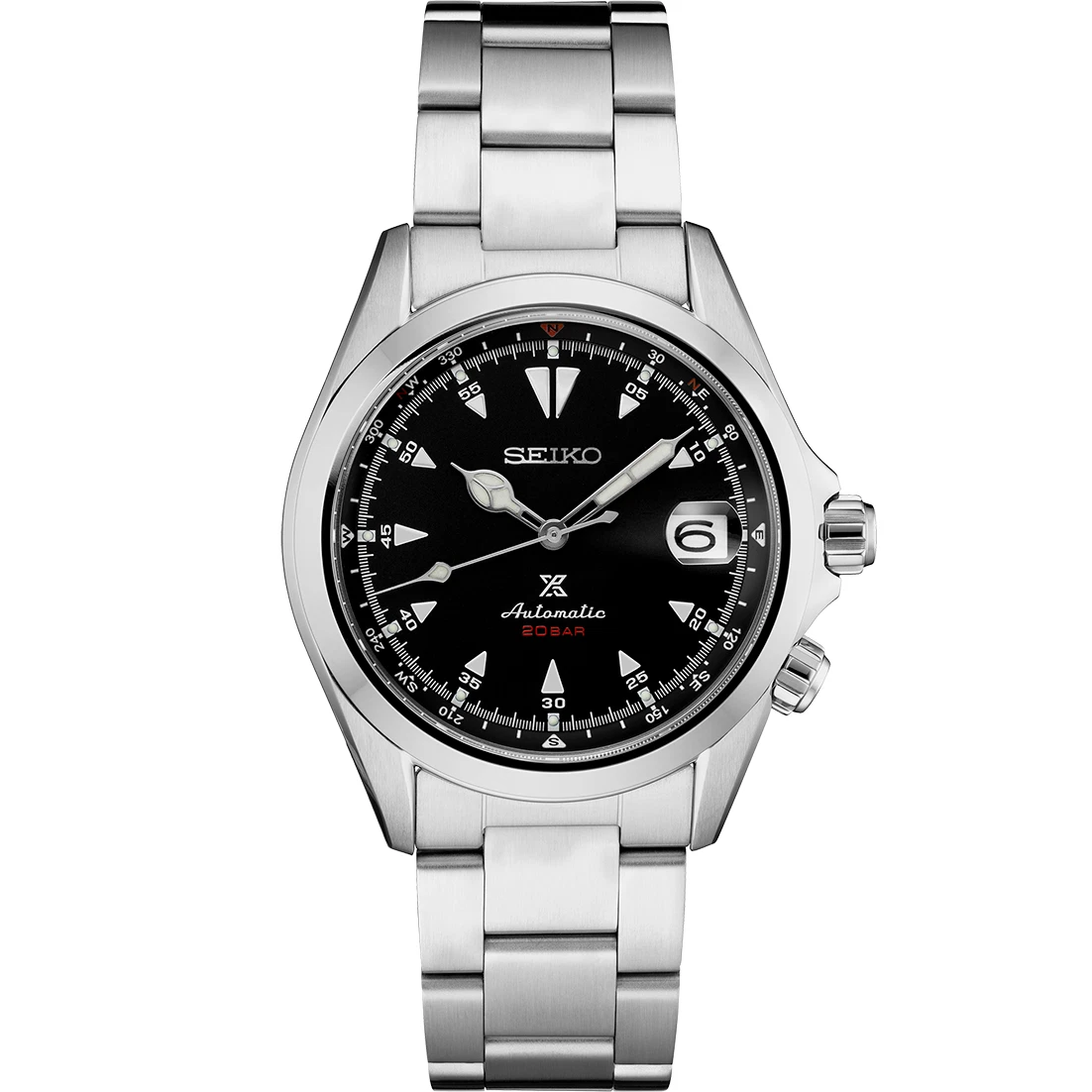 Seiko Prospex Alpinist Black Dial Stainless Steel Bracelet Men's Watch SPB117