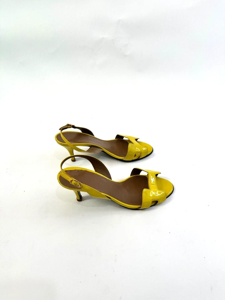 Sandalias Hermes de noche de charol amarillo talla 36,5 Foto 2 de 4