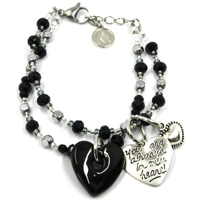 BRACCIALE ANTICA MURRINA VENEZIA FIORI CUORE MARRONE BR702A10 TESSUTO
