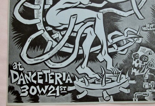 Volantino originale 1986 pavimento bacio punk danza Danny Hellman art 11" x 8 1/4" - Foto 2 di 3