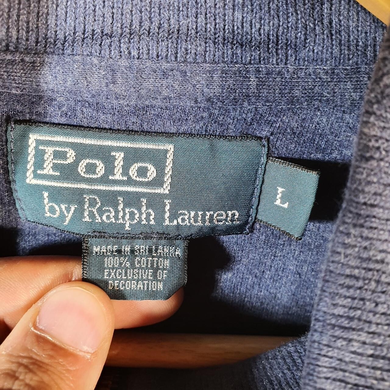 Polo Ralph Lauren vintage 1 4 zip felpa uomo grande blu navy pullover pony