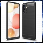 COVER CARBON PER SAMSUNG GALAXY A72 5G CUSTODIA NERA OPACA TPU MORBIDA ANTIURTO