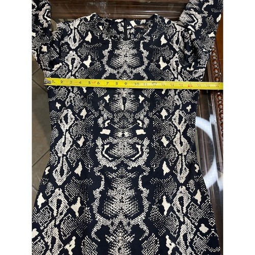J. McLaughlin Snake Skin Print Pencil Dress Women Small Black White 3/4 Sleeve S - Picture 12 of 14