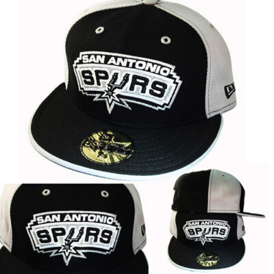 New Era San Antonio Spurs 5950 Fitted Hat Classic NBA Grey Back Pinwheel Cap