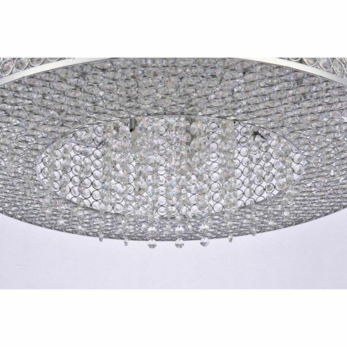 Crystal Chandelier Chrome Ceiling Pendant Lamp Living Room Lighting Fixture 20" - Picture 3 of 5
