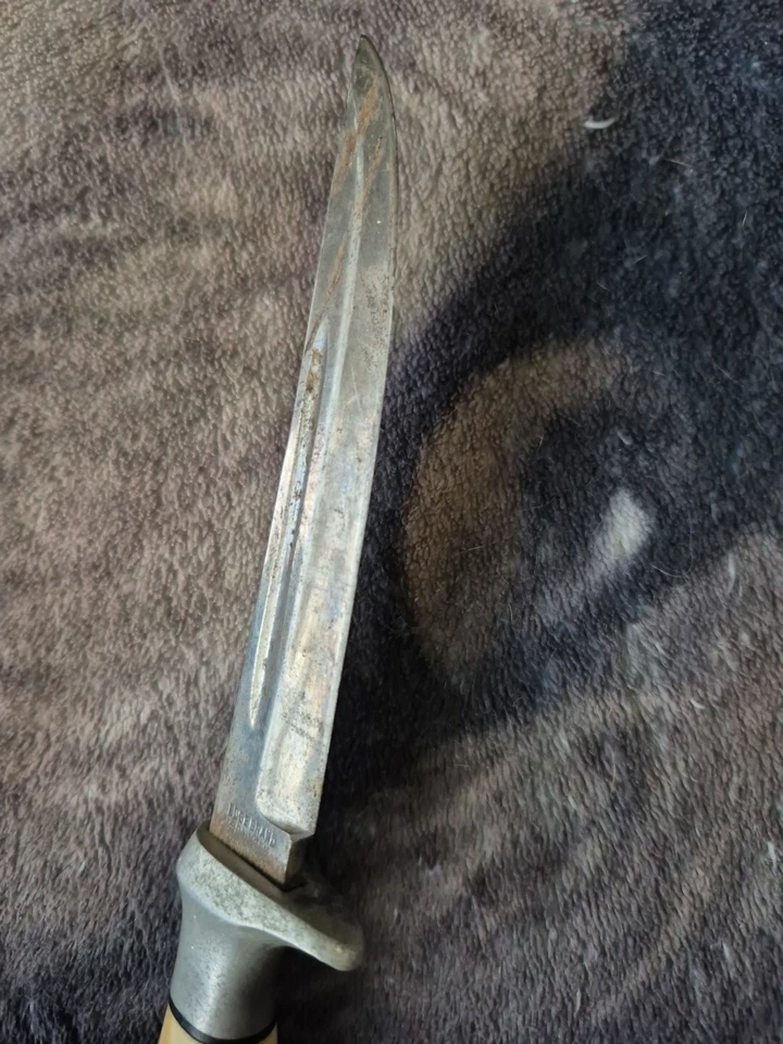 Cuchillo de caza de hoja fija vintage Edgemark Solingen, Alemania ciervo  Foto 4 de 4