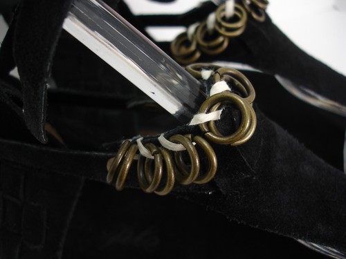 NEW FREE PEOPLE COLLINS BLACK SUEDE ANKLE CUFF OPEN TOE SANDALS WOMEN'S 38 - Picture 6 of 11