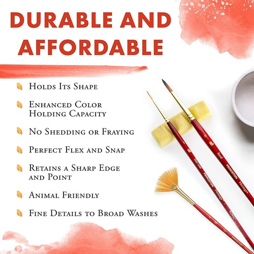 Princeton Heritage Paint Brush for Watercolor Angle Flat Wash 1-1/2 Inch - Picture 4 of 7