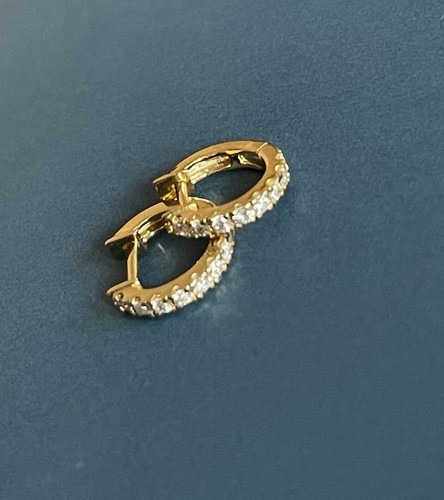 Diamant Ohrringe in 9kt Gelbgold 0,20ct Huggies Creolen Schläfer Creolen