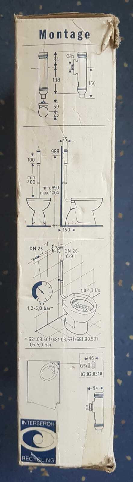 chrom//velourchrom Grohe DAL Druckspüler WC /"DALrondo/" Nr. 680.03.000