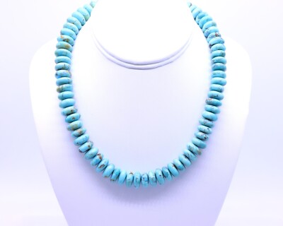 Stunning Huge 13-14 mm Genuine Blue Green Kingman Arizona Turquoise Necklace