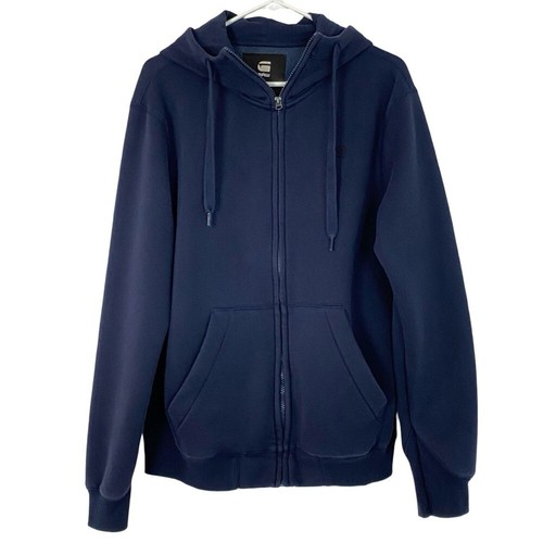 G-Star Raw Full Zip Up Hoodie Sweatshirt Jacke Herren Gr. Medium Navy Blau