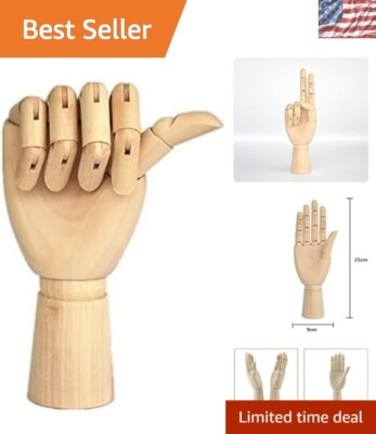 Durable 10-inch Wooden Drawing Hand Model - Perfect for Artists and Jewelers