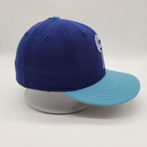 Vintage Norfolk Tides Blue New Era 5950 Fitted Size 7 1/8 100% Wool Hat Cap VTG - Picture 5 of 10